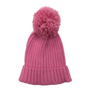 Rosa gestrickte Mütze mit Bommel - Marks & Spencer