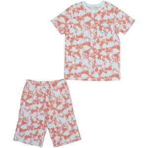 Gyermek 'Snooze Society' Tie Dye pizsama szett, 140-es méret, narancs és fehér - George