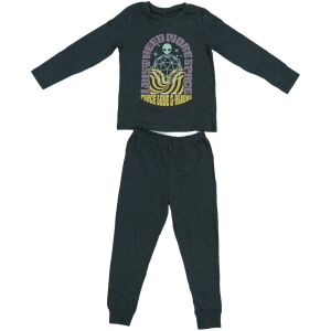 Gyerek pizsama szett 2 részes, űrlény mintával, hosszú ujjú felső és nadrág, méret 122 - Gyerek pizsama, hálóing