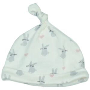Fehér csecsemő sapka nyuszi mintával - George