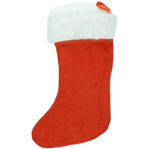 Crveni i bijeli božićni čarapa s bijelim krznom - Božić