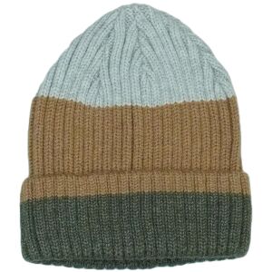 Caciulă tricotată cu dungi gri, maro și verde - Căciuli pentru bărbați