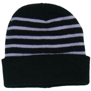 Черна и лилава райета шапка за деца, размер 116 - Бебе & Малко дете