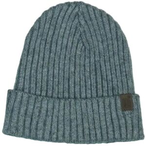 Graue Strickmütze mit Lederlogo - Next