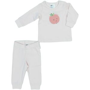 Ružová detská pyžama s dlhými rukávmi a nohavicami, s potlačou jablka, veľkosť 62 - H&M