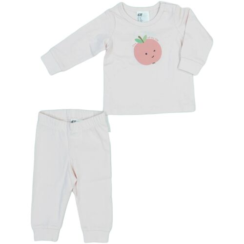 Ružová detská pyžama s dlhými rukávmi a nohavicami, s potlačou jablka, veľkosť 62