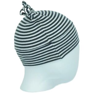 Csíkos baba sapka, Sapka 50-es méret, csomózott tetővel - Topomini