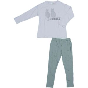 Rosa und grauer Katzen-Pyjama für Mädchen, 'Let your dreams fly' Aufdruck, Größe 128 - Babys & Toddler