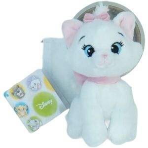 Плюшена играчка Disney Marie, 15cm, бяла котка с розова панделка - Плюш
