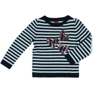 Pulover tricotat cu dungi pentru fete S.Oliver cu inimioare cu paiete reversibile - Pulovere pentru femei