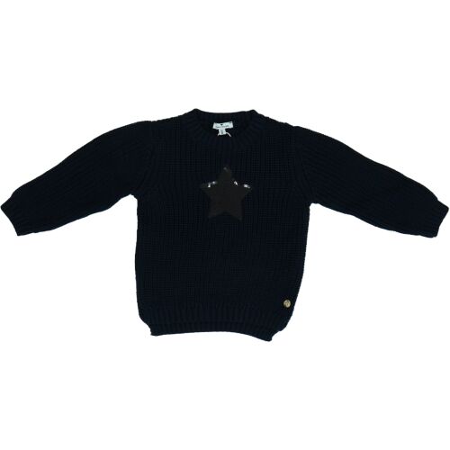 Fekete kötött pulóver flitteres csillaggal gyerekeknek, 134-es méret - Tom Tailor