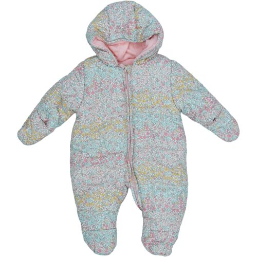 Baby Mädchen Winter Overall mit Kapuze, Blumendruck