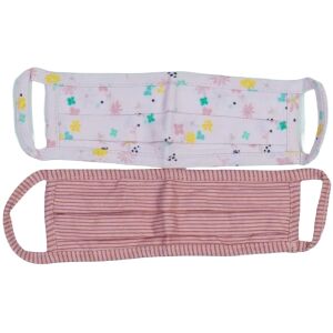 Set de 2 măști roz, una cu imprimeu floral și una cu dungi - Mască pentru gură