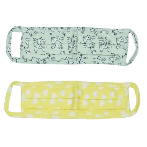 2-dielna sada masiek: zelený zajačik a žlté srdiečko