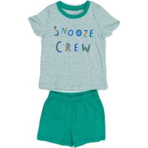 George fiú szürke 'Snooze Crew' pizsama szett zöld rövidnadrággal - Gyerek pizsama, hálóing
