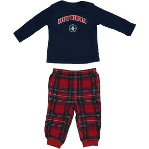 Piros-kék kockás pizsama kisfiúknak, 74-es méret, Merry Moments - Gyerek pizsama, hálóing