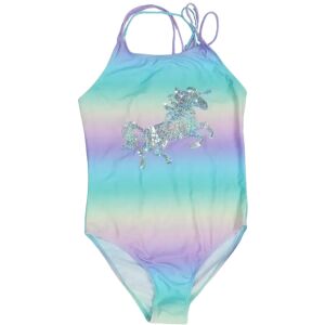 Jednoczęściowy strój kąpielowy dla dziewcząt z jednorożcem, kolorowy strój kąpielowy z brokatowym jednorożcem - Kostium dla dzieci