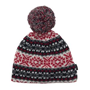 Červená, modrá a biela pletená čiapka s bambulí - Gant