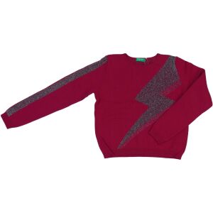 Pulover tricotat pentru fete Benetton cu design fulger sclipitor, marimea 128 - Pulovere pentru femei