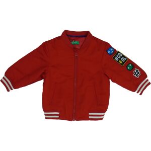 Geacă bomber roșie Benetton pentru băieți, mărimea 68, cu patch-uri #cool - Îmbrăcăminte pentru femei