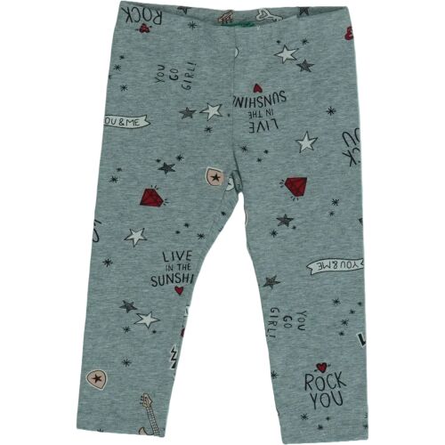 Lány leggings vidám mintával, csillagokkal, szívekkel és a 'Live in the Sunshine' felirattal. - Gyerek leggings