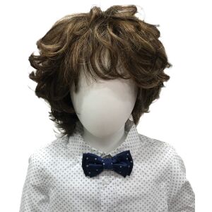 Peruka kręcona w kolorze brązowym dla chłopców, rozmiar regulowany 29cm-40cm, z klipsem - OVS