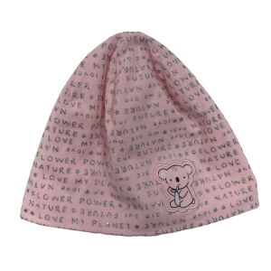 Rózsaszín kötött sapka ezüst csillogó felirattal és koala applikációval, gyerek sapka - OVS