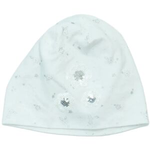 Bijela beba kapa s srebrnim cvjetnim šljokicama - OVS