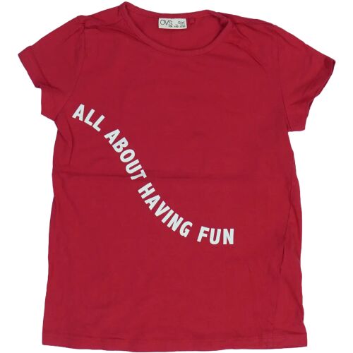 Piros 'All About Having Fun' gyerek póló 