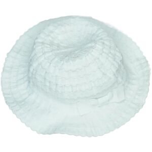 Biały kapelusz przeciwsłoneczny z falbankami i kokardą - Kostium dla dzieci