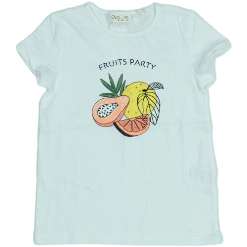Fehér 'Fruits Party' lány póló színes gyümölcsös mintával - OVS
