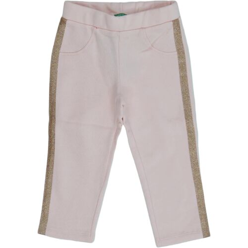 Rózsaszín leggingsek lányoknak arany csillogó csíkokkal - Gyerek nadrág, leggings