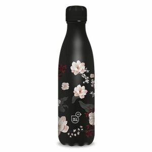 Ars Una Flowery Black 500ml duplafalú rozsdamentes acél kulacs - Ars Una