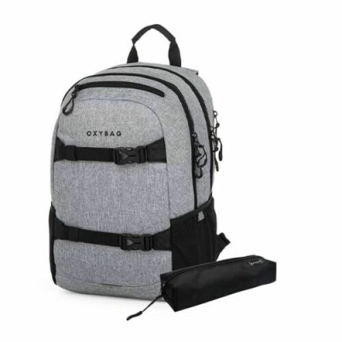 OXY Sport szürke laptoptartós hátizsák tolltartóval