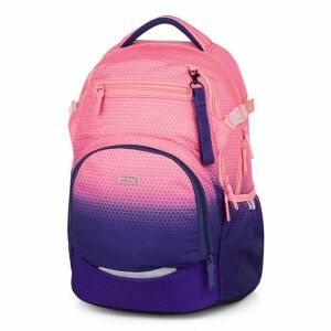 OXY Ombre iskolai hátizsák, 28 literes, barack, lila és rózsaszín színben - Oxybag