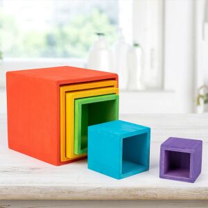 Montessori Holzspielzeug mit Regenbogenbox