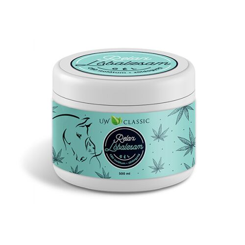 UW Classic Relax Lóbalzsam CBD-vel és zöldagyaggal 500 ml, lóbalzsam CBD-vel és zöldagyaggal az izomfájdalmak enyhítésére - Masszázskrém és masszázsolaj