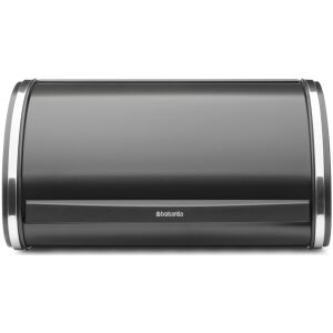 Brabantia Roll Top kenyértartó halkan záródó, befelé gördülő fedéllel, 316mm széles, 1 kenyérhez, ívelt forma, acél, matt fekete - 236686