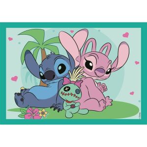 Disney Lilo și Stitch 4 în 1 puzzle, cu Stitch și Angel - Clementoni Puzzle