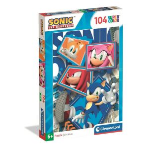 Cutie puzzle Sonic the Hedgehog 104 piese Clementoni, cu Sonic, Tails, Amy Rose și Knuckles - Clementoni Puzzle