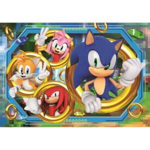 Sonic a sündisznó 180 darabos puzzle a Clementonitól, Sonic, Tails, Knuckles és Amy szereplőkkel - Clementoni Puzzle