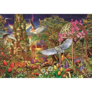 Clementoni Fantázia kert Woodland 1500 darabos kirakós játék, varázslatos erdei jelenettel baglyokkal, szarvasokkal és várral - Clementoni Puzzle