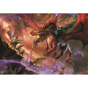 Dungeons & Dragons 500-teiliges Puzzle von Clementoni, mit einem Drachen und Fantasy-Charakteren - Puzzle & Rätsel