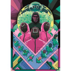 Squid Game 1000-teiliges Puzzle von Clementoni, mit den ikonischen Charakteren und dem Setting aus der Netflix-Serie - Clementoni Puzzle