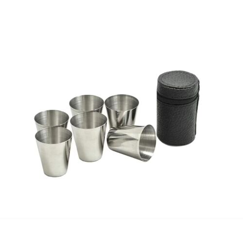 6 db 30 ml-es pohár készlet, rozsdamentes acél ökológiai bőr borítással 126046638