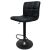 Black bar stool, side view, modern design, eco-leather upholstery