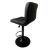 Black bar stool, back view, modern design, eco-leather upholstery