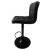 Black bar stool, side view, modern design, eco-leather upholstery