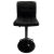 Black bar stool, front view, modern design, eco-leather upholstery