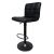 Black bar stool, front view, modern design, eco-leather upholstery